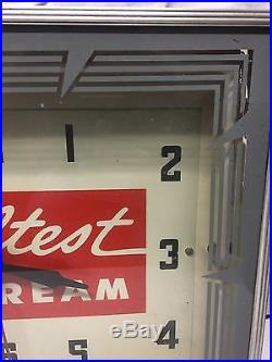 Vintage Neon Sealtest Ice Cream Milk Advertising Clock Display Sign