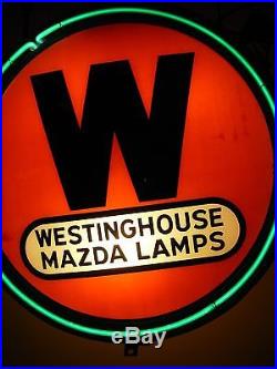 Vintage Neon Westinghouse Mazda Advertising Sign-double Sided Rare
