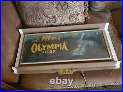 VINTAGE OLYMPIA BEER BREWERY RIVER SIGN NON-MOTION LIGHT neon rare mancave bar