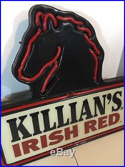 VIntage GEORGE KILLIANS IRISH RED BEER NEON LIGHT SIGN Large With Horse Head