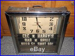 VTG 1930s ANTIQUE Neon Ray Signs BAR DINER MENU BOARD ADVERTISING HAMMOND CLOCK