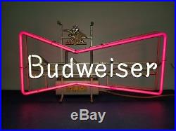 (VTG) 1950s BUDWEISER BEER BOW TIE NEON LIGHT UP SIGN ANHEUSER BUSCH RARE