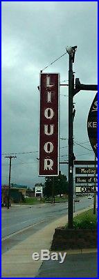 VTG 1950s LIQUOR ORIGINAL ANTIQUE ADVERTISING DOUBLE SIDED NEON SIGN OVER 8 FOOT
