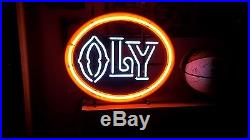 (VTG) 1960s-70s OLYMPIA OLY BEER NEON LIGHT UP SIGN GAME ROOM MAN CAVE BAR WA
