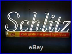 (VTG) 1960s Schlitz beer back bar neon light up sign milwaukee game room rare