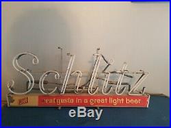 (VTG) 1960s Schlitz beer back bar neon light up sign milwaukee game room rare