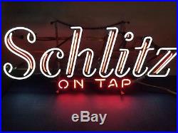 (VTG) 1960s Schlitz beer on tap motion flashing neon light up bar sign milwaukee