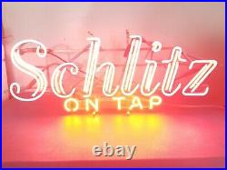 (VTG) 1960s Schlitz beer on tap neon light up bar sign motion moving flashing