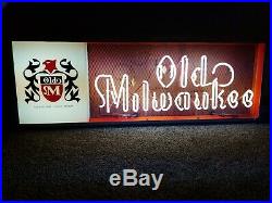 (VTG) 1962 Old Milwaukee Beer Neon light up bar Sign schlitz brewery wi rare