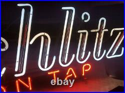 VTG 1968 Schlitz beer on tap neon light up sign motion moving flashing VERY RARE