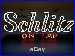 (VTG) 1968 schlitz beer on tap Motion moving flashing neon light up sign rare