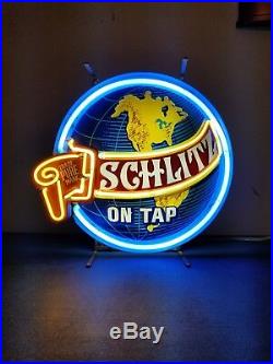 (VTG) 1977 Schlitz beer on tap world globe neon light up sign rare