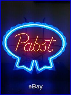 (VTG) 1980s Pabst Blue Ribbon Beer PBR Neon Light Up Bar Sign