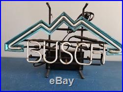 (VTG) 1980s busch beer small neon light up sign mountains bud Anheuser rare