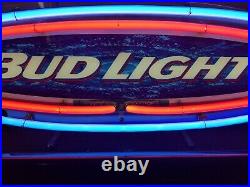 (VTG) 2002 bud light beer small neon light up sign bar man cave game room rare