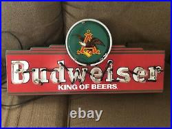 (VTG) Budweiser Beer Neon Light Up Sign Eagle 30 Bar Decor Vintage Rare