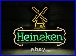 VTG Heineken Windmill Logo Design Neon Sign 20x16 Light Lamp Beer Bar Pub Wall