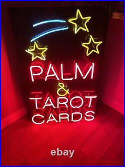 VTG Large Palm Tarot Cards Reading Neon Sign Oddities Fortune Teller Halloween