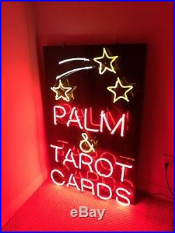 VTG Large Palm Tarot Cards Reading Neon Sign Oddities Gypsy Fortune Teller