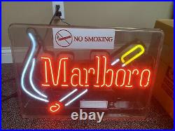 (VTG) Marlboro Cigarettes NEON Light up Sign bar Tobacco Advertising