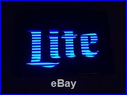 VTG Miller Lite beer neon light sign Rare HTF Man Cave Blue NOT LED Chicago