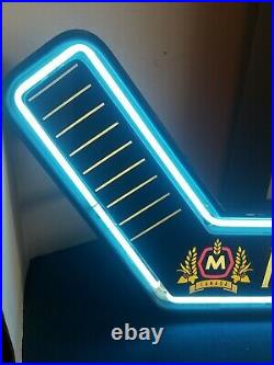 (VTG) Molson Beer Neon light up Hockey Stick NHL bar pub sign Canada rare