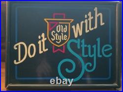 VTG Old Style Neo Neon Sign Do It With Style 80's Faux Neon 14.75 x11.5