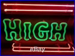 (VTG) miller high life beer girl on the moon bar back neon light up sign rare