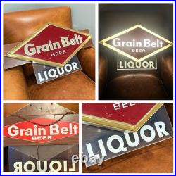 Very Rare VTG Diamond Grain Belt Beer Bar Lighted Neon Sign VHTF LIQUOR Placard