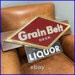 Very Rare VTG Diamond Grain Belt Beer Bar Lighted Neon Sign VHTF LIQUOR Placard