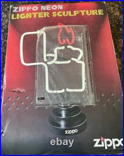 Very Rare Vintage NEW Zippo Lighter Sculpture Neon Sign Official Display Light