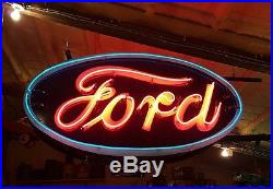 Very large vintage 1950s ford dealership neon double sided sign works good rare