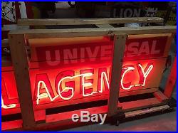 VinTagE Original UNIVERSAL TRAVEL AGENCY Double Sided NEON Sign OLD AnTiQue