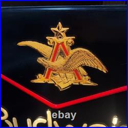 Vintage1985 Budweiser King of Beer Blue Lighted Sign WORKS Faux Neon ManCave Bar