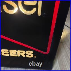 Vintage1985 Budweiser King of Beer Blue Lighted Sign WORKS Faux Neon ManCave Bar