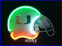 Vintage 11 University of Miami Hurricanes Football Helmet Neon Light Wall Sign