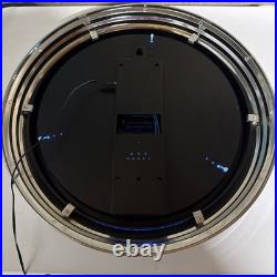 Vintage 17 BMW Sign Blue Neon Clock Garage Chrome Finish