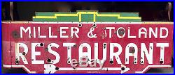 Vintage 1930s NEON RESTAURANT SIGN, Large 96 x 36 DECO Double-Sided Antique