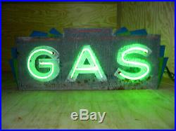 Vintage 1930s Neon Gas Sign from the Lincoln Highway ART DECO GHOST SIGN