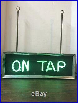 Vintage 1930s Uranium Neon Products ON TAP Beer Sign Back Bar Los Angeles Ca