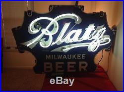Vintage 1940's Blatz Beer Porcelain Double Sided Neon Sign
