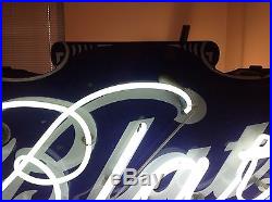 Vintage 1940's Blatz Beer Porcelain Double Sided Neon Sign