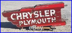 Vintage 1940's Chrysler Plymouth Dealership Neon Dsp Porcelain Advertising Sign