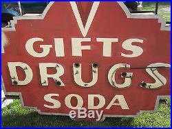 Vintage 1940's Drug Store Marque Neon Sign