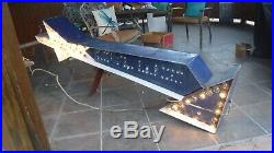 Vintage 1940's Lighted Flashing 6ft Arrow Open Sign Works Gas Station Neon 50's