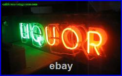 Vintage 1940's Neon Flashing BEER / LIQUOR sign 2-sided / One neon Gorgeous