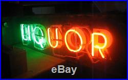 Vintage 1940's Neon Flashing BEER / LIQUOR sign 2-sided / One neon Gorgeous