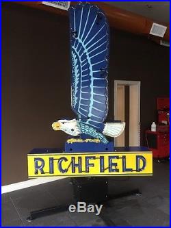 Vintage 1940's Richfield NEON Sign Double Sided, 10 Foot, Motorized
