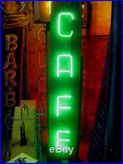 Vintage 1940's Vertical CAFE Antique DOUBLE-SIDED Neon Sign / Superb