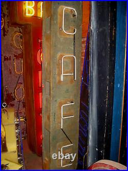 Vintage 1940's Vertical CAFE Antique DOUBLE-SIDED Neon Sign / Superb